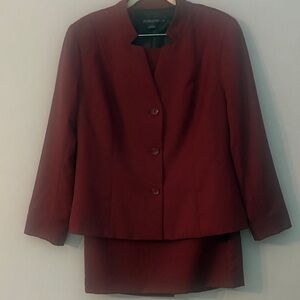 Pendleton Deep Red Virgin Wool Skirt Set